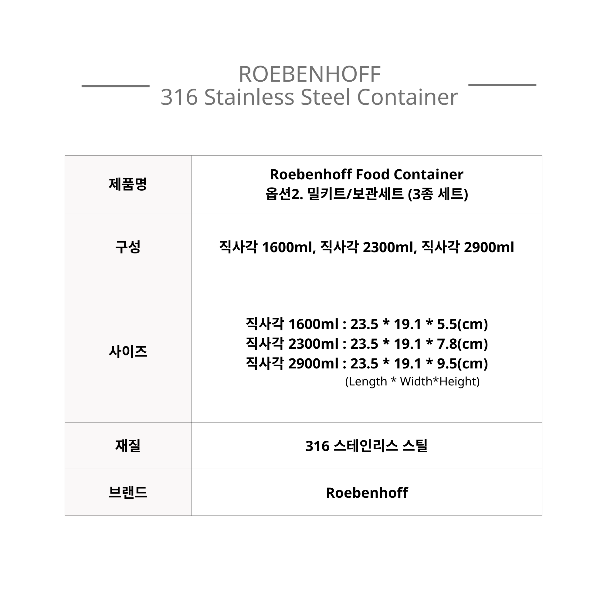 Option2. Meal kit/Storage Set (3ea)