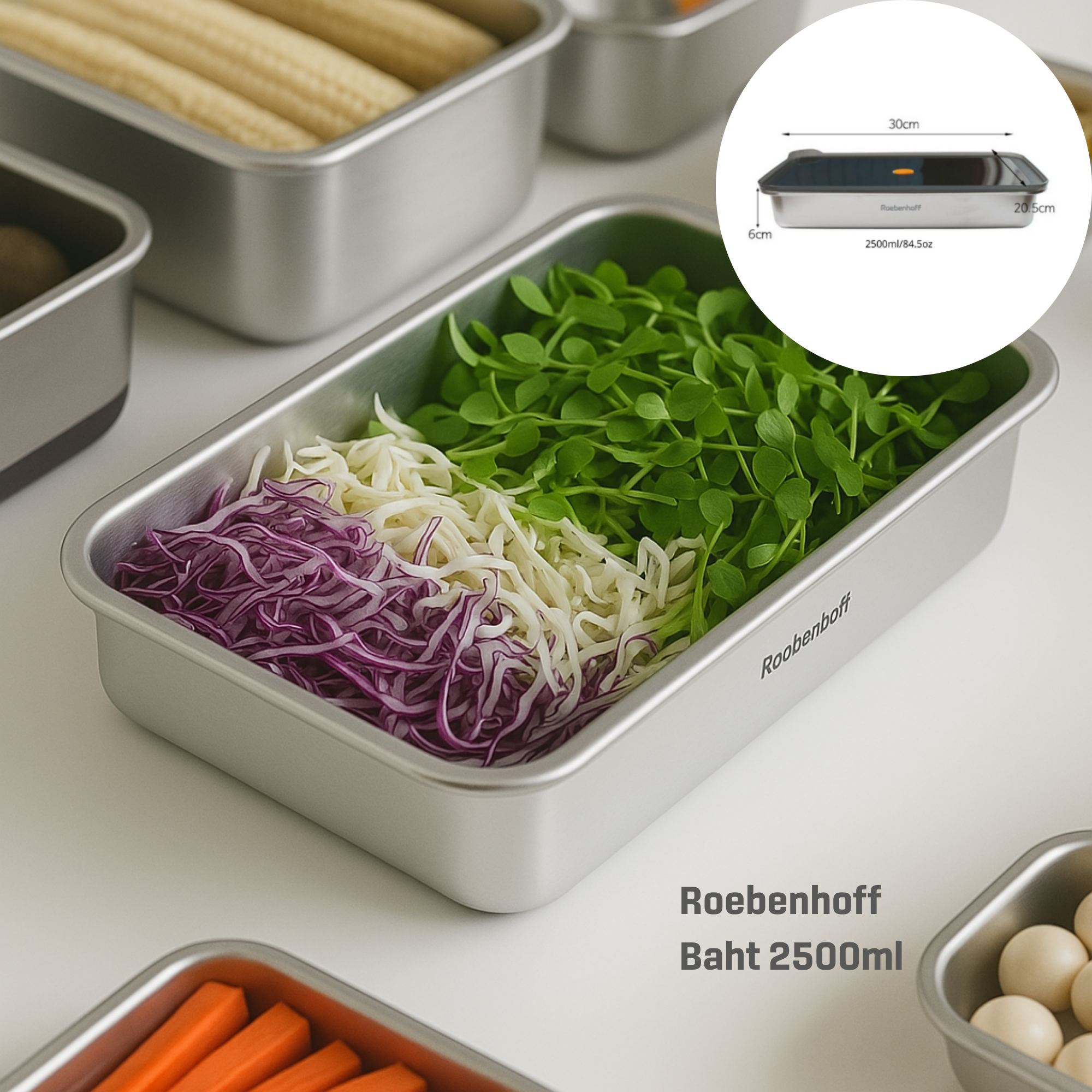 Roebenhoff 316 airtight food container 2500ml (Baht)