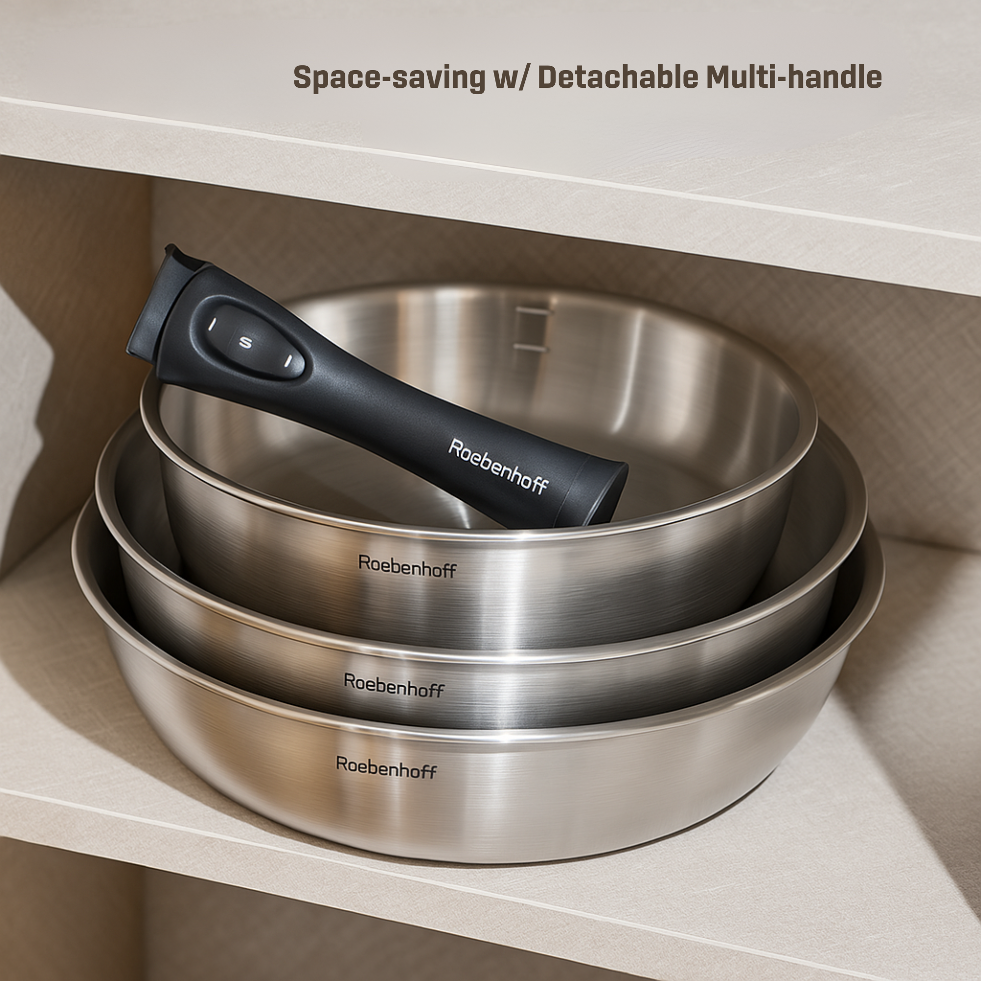 Roebenhoff - 316Ti Stainless Steel Wok 26 cm with lid
