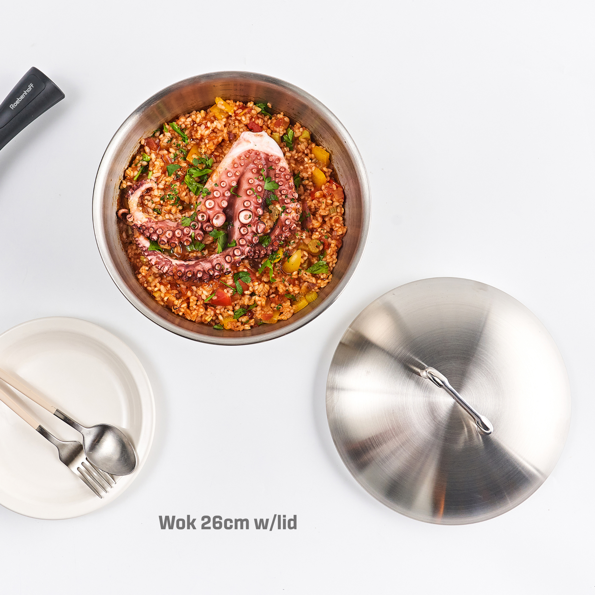 Roebenhoff - 316Ti Stainless Steel Wok 26 cm with lid